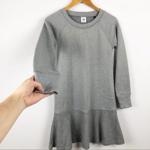 CAbi 3459 Gray Flashdance Sweater Mini Fleece Long Sleeve Shirt Dress XXS - Picture 8 of 16